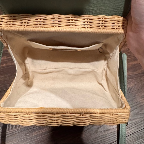 Light blue and Tan Woven Crossbody Bag - Picture 7 of 8